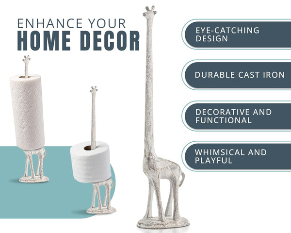 Vintage Giraffe Paper Towel & Toilet Paper Holder – Whimsical Antique Animal Design Roll Dispenser for Kitchen & Bathroom Decor