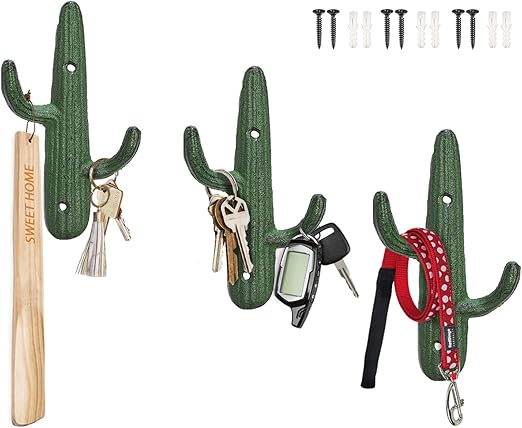 Cast Iron Cactus Coat Hooks