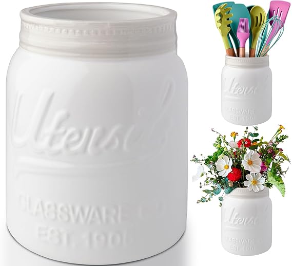 Comfify Wide Mouth Mason Jar Utensil Holder