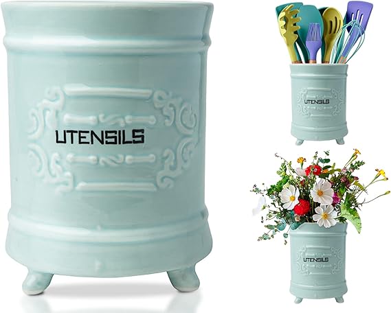 Shabby Chic, French-style Ceramic Utensil Holder