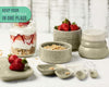 Mason Jar Kitchenware - Green Ceramic Decor with 4 Measuring Cups, 4 Measuring Spoons and Spoon Rest - Vintage Style – packaging view – Comfify