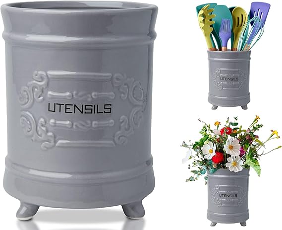 Shabby Chic, French-style Ceramic Utensil Holder