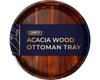 Comfify 22" Dark Brown Acacia Wood Round Serving Tray – Modern Multi-Purpose Tray for Food, Patio, and Home Organization
