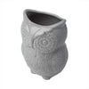Owl Utensil Holder Decorative Ceramic Cookware Crock & Organizer, in Lovely Grey Color - Utensil Caddy and Perfect Kitchen Ceramic Decor Gift - 5" L x 7" H x 4" W – alternate angle – Comfify