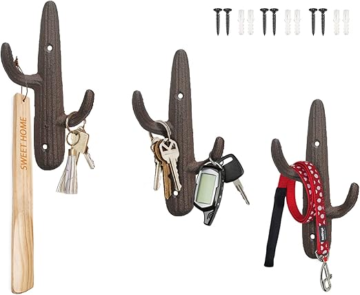 Cast Iron Cactus Coat Hooks