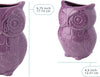 Owl Utensil Holder Decorative Ceramic Cookware Crock & Organizer, in Lovely Purple Color - Utensil Caddy and Perfect Kitchen Ceramic Decor Gift - 5” x 7” x 4” Compact & Cute – back view – Comfify