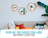 Rustic Wall Mounted Hexagonal Floating Shelves – Set of 3