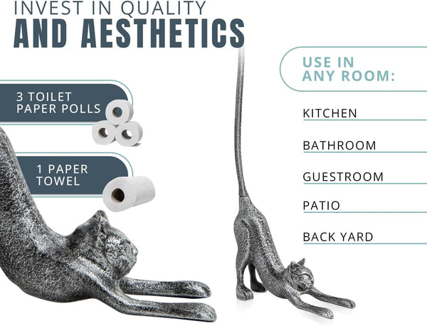 Yoga Cat Decorative Paper Towel Holder or Toilet Paper Holder