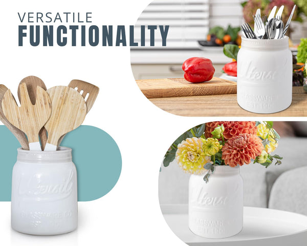 Comfify Wide Mouth Mason Jar Utensil Holder