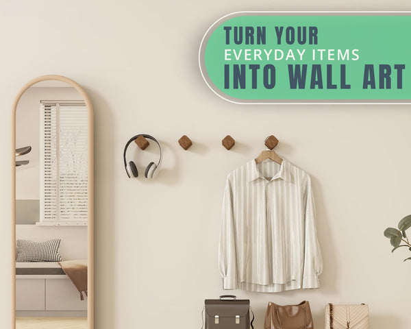 Acacia Wood Wall Hooks – Oval Natural Hangers for Keys, Towels & Accessories – Modern, Space-Saving Entryway & Bathroom Organizer