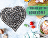 Cast Iron “Heart” Trivet with Rustic Finish and Rubber Pegs