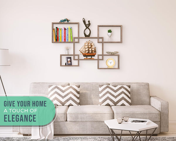 Wall Mounted Square Shaped Floating Shelves – Set of 5