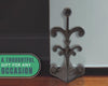 Fleur De Lis Cast Iron Door Stop – cast iron – packaging view – Comfify