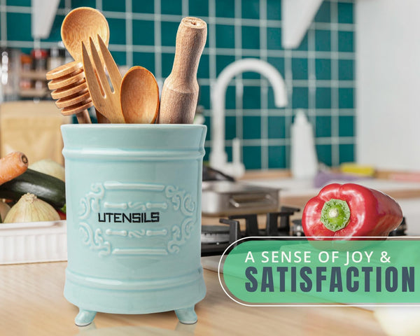 Shabby Chic, French-style Ceramic Utensil Holder