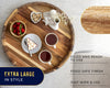 Modern 22" Acacia Wood Round Serving Tray – Oil Finish for Food, Breakfast in Bed, Coffee Table, Snacks, Decor & More