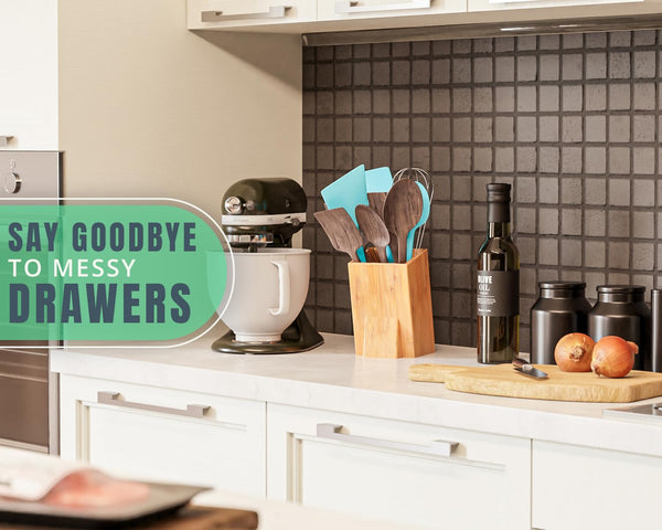 Modern Bamboo Utensil Holder for Kitchen Counter – Large Upright Utensil Crock & Organizer by Comfify