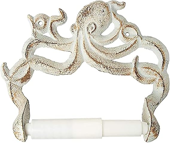 Decorative Cast Iron Octopus Toilet Paper Roll Holder