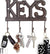 Rustic Farmhouse Wall Key Holder – Vintage Cast Iron Key Rack with 4 Hooks – Decorative Wall Mount Organizer with Screws & Anchors – 6x8” (Brown)