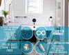 Industrial Pipe Decor Set for 4 Piece Bathroom Fixture Set: 1 Paper Holder, 1 Robe Hook, 1 Towel Ring & 1 Towel Bar in Matte Black – Farmhouse Bath Accessories/w Screws & Anchors - Square – alternate angle – Comfify