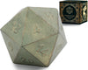 Verdigris Cast Iron D20 Dice – Large, Heavy 20-Sided Metal Die for DND & RPG | Gift-Ready Display, Paperweight & Collector’s Relic