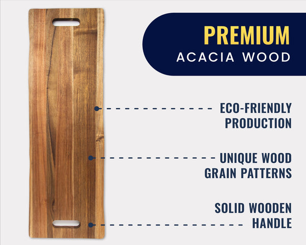 Comfify 35" Extra Large Acacia Wood Charcuterie Board – Premium Serving Platter for Cheese, Appetizers & Gourmet Meals – Elegant Entertaining for Kitchen, Dining Table, BBQ & Patio