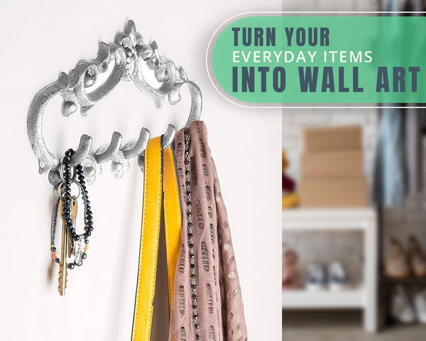 Cast Iron Wall Hanger – Rustic Design with 5 Hooks – lifestyle in living room – Comfify