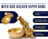 Funky Hippo Resin Bowl – Decorative Golden Hippopotamus Figurine for Snacks, Keys & Trinkets – Playful Modern Home Accent