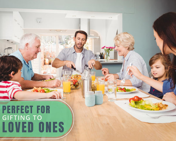 Vintage Mason Jar Salt & Pepper Shakers – Aqua Blue Ceramic Set by Comfify | Rustic, Shabby Chic Kitchen Decor