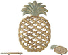 Cast Iron Pineapple Trivet in Rustic Finish w/ Rubber Pegs