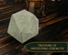 Verdigris Cast Iron D20 Dice – Large, Heavy 20-Sided Metal Die for DND & RPG | Gift-Ready Display, Paperweight & Collector’s Relic
