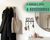 Key Holder for Wall - Decorative Farmhouse Rustic Wall Mount Key Organizer with 4 Hooks - Vintage Cast Iron Key Rack with Screws and Anchors – 6x8 - Gray – back view – Comfify