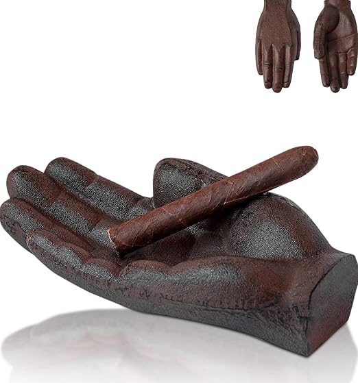Cigar Ashtray - Cast Iron Hand Antique Ashtray – alternate angle – Comfify