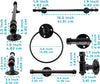 Industrial Pipe Decor Set for 4 Piece Bathroom Fixture Set: 1 Paper Holder, 1 Robe Hook, 1 Towel Ring & 1 Towel Bar in Matte Black – Farmhouse Bath Accessories/w Screws & Anchors - Square – side angle – Comfify