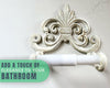 Fleur De Lis Cast Iron Toilet Paper Holder – Wall Mounted Tissue Dispenser – back view – Comfify