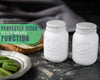 White Ceramic Mason Jar Salt & Pepper Shakers – Vintage Rustic Shabby Chic Decor by Comfify