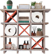 Unique Rustic Tic-Tac-Toe Toilet Paper Holder for Bathroom - Country Modern Toilet Paper Storage