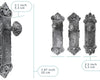 Set of 3 Shabby Chic Cast Iron Wall Hooks – Silver & Black "Door Knob" Coat Hooks with Screws & Anchors – side angle – Comfify