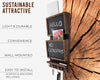 Rustic 2-Slot Mail Sorter Organizer for Wall with Chalkboard Surface & 3 Double Key Hooks