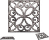 Cast Iron Trivet with Vintage Pattern and Rubber Pegs