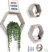Rustic Wall Mounted Hexagonal Floating Shelves – Set of 3
