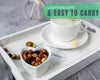 Unique Rustic Wooden Serving Trays with Handle - Set of 3 - Rustic Blue