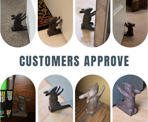 Vintage Cast Iron Mouse Door Stop Wedge – cast iron – scale comparison – Comfify