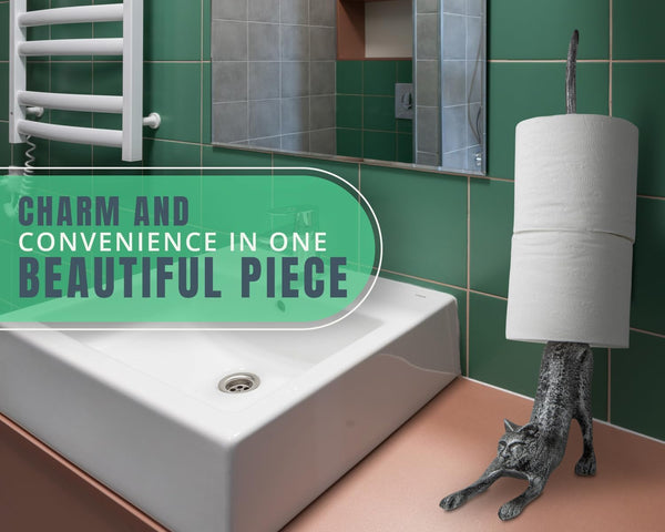 Yoga Cat Decorative Paper Towel Holder or Toilet Paper Holder