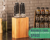 Ergonomic Bamboo Knife Block – Wide Countertop Holder for All Knife Sizes – Sleek, Durable & Versatile Kitchen Organizer