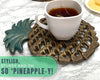 Cast Iron Pineapple Trivet in Rustic Finish w/ Rubber Pegs