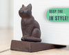 Vintage Cast Iron Cat Door Stop Wedge – Decorative Rust Brown Finish – scale comparison – Comfify