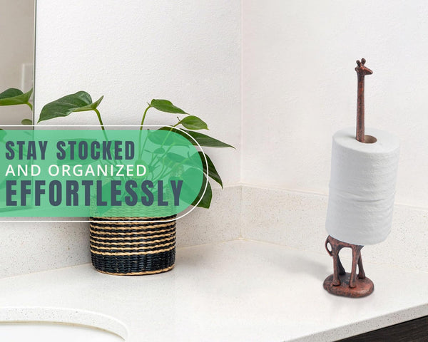 Vintage Giraffe Paper Towel & Toilet Paper Holder – Whimsical Antique Animal Roll Dispenser for Kitchen & Bathroom Decor