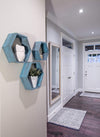 Rustic Wall Mounted Hexagonal Floating Shelves – Set of 3