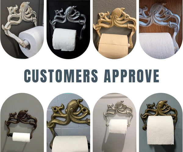 Decorative Cast Iron Octopus Toilet Paper Roll Holder