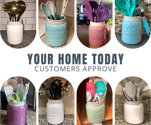 Shabby Chic, French-style Ceramic Utensil Holder